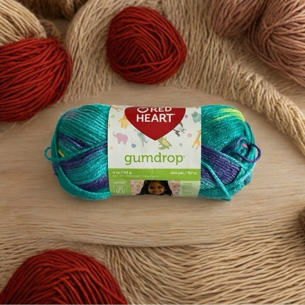 NWT RED HEART Gumdrop Yarn Multicolored Grape Smoothie Yarn Knitting Yarn